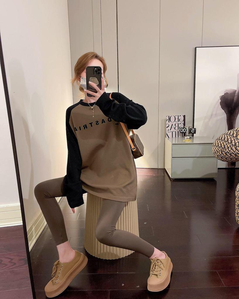 Plus Size Women’s Oversized Long Sleeve T-Shirt for Autumn/Winter – Warm, Versatile Base Layer