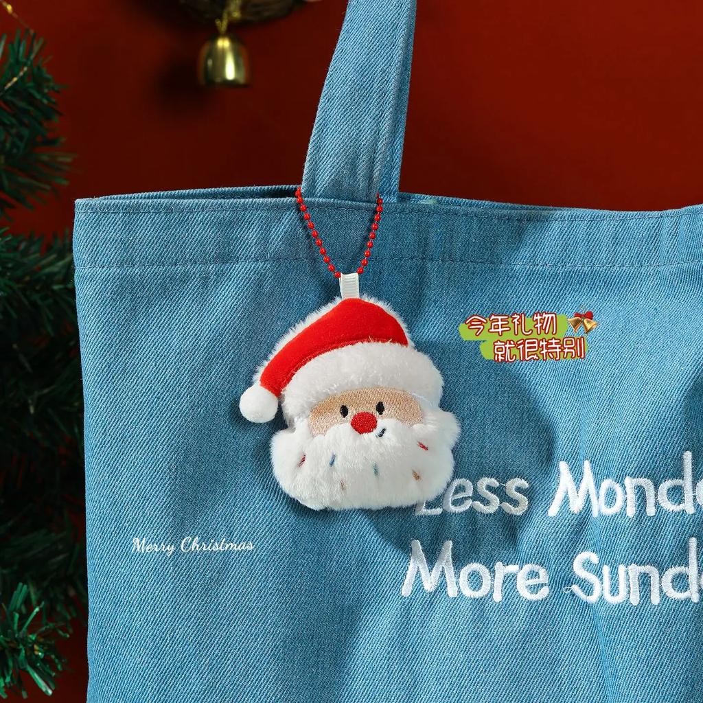 Cute Plush Toy Christmas Decoration Christmas Tree Pendants Santa Claus Cartoon Doll  Plush Keychain Xmas Party Ornament toys