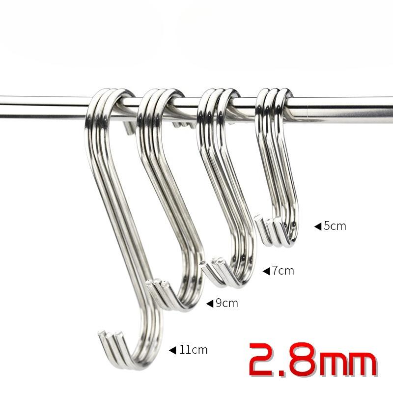 5Pcs S Shaped Hook Clasps Hooks Storage Rack Hanger Holder Organizer Stainless Steel Home Kitchen Household Bathroom