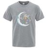 Astronaut Watering Plant Moon Graphic Tshirt Space Galaxy Print Unisex Unisex Short Sleeve Casual Universe Streetwear Tee