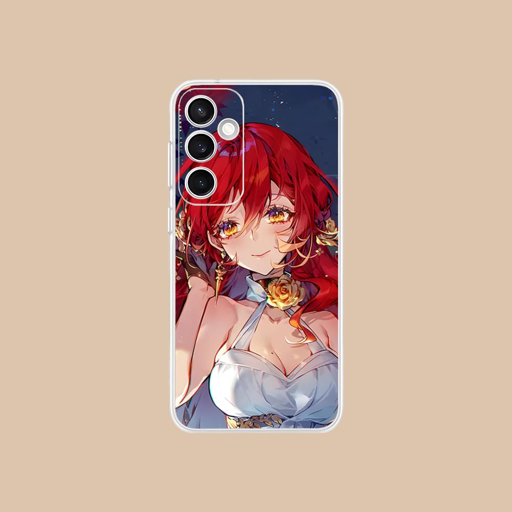 HSR Himeko Clear Mobile Phone Case for Samsung Galaxy S25 S24 S23 S22 S21Plus FE Ultra Colorful Cover