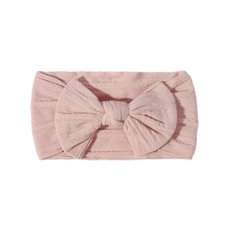 Solid Color Bowknot Baby Headband Sweet Headwear Kids Girls Boutique Elastic Protect Turban Headand Baby Hair Style Accessories