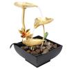 Tabletop Waterfall Fountain 3 Tier Lotus Leaf LED Light Circulating Flowing Water Adjustable Indoor Desk Water Fountain