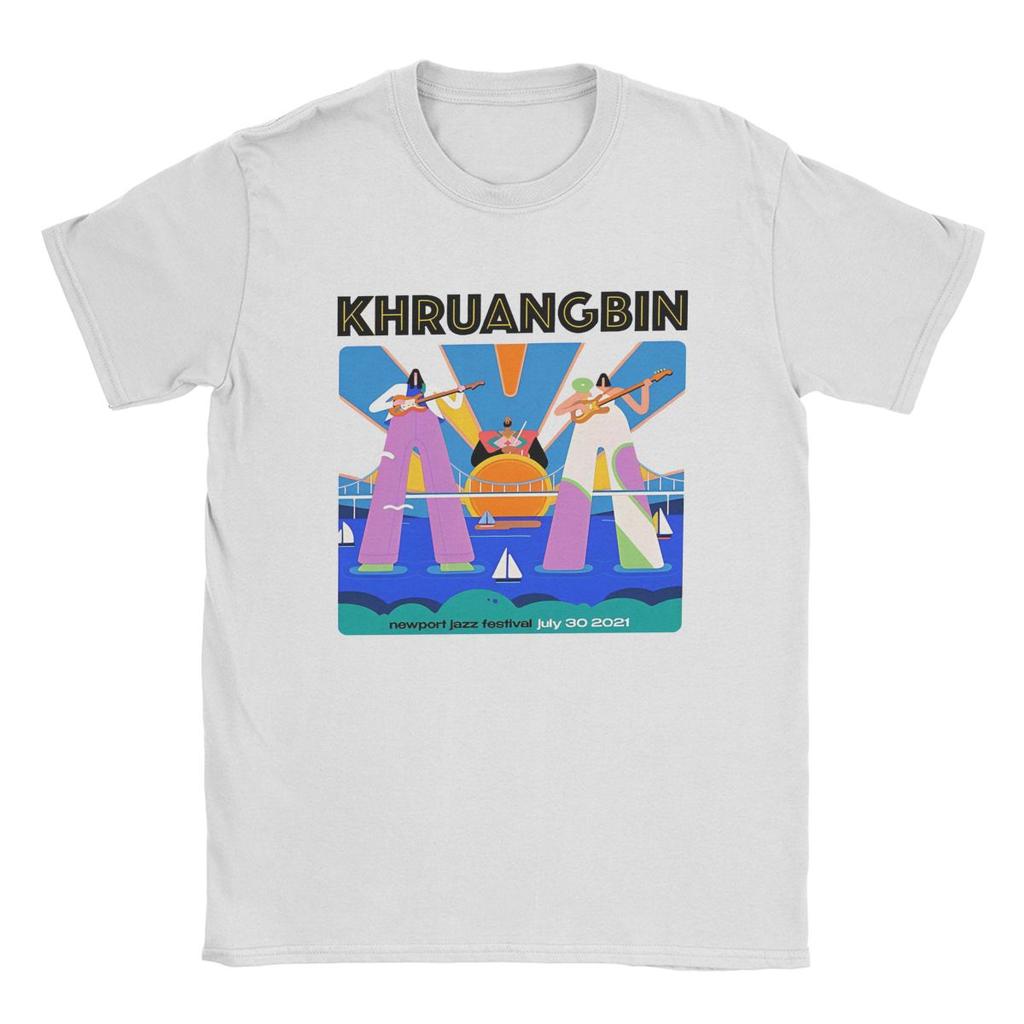 Magliette Jazz Newports Khruangbin da Uomo Top in Cotone Divertenti Manica Corta Girocollo Maglietta Magliette Estive