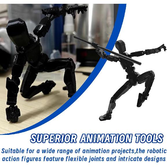 (Assembly Completed) Titan13 Action Figure,4PCS Action Figures,Titan13 Action Figure 3D Printed Robot Multi-Jointed Movable,Desktop Decorations for