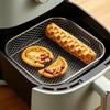 Heißluftfritteusen-Gestell Edelstahl Grillrost Quadratisch Heißluftfritteuse Backkorb Tablett Zubehör Stapelbar Mikrowellen-Dampfgarer