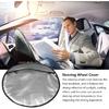 Steering Wheel Sun Shade Cover, Steering Wheel Sun Block Anti-Heat Aluminum Foil Steering Wheel Cover Steering Wheel Sun Heat Shield for SUV Truck