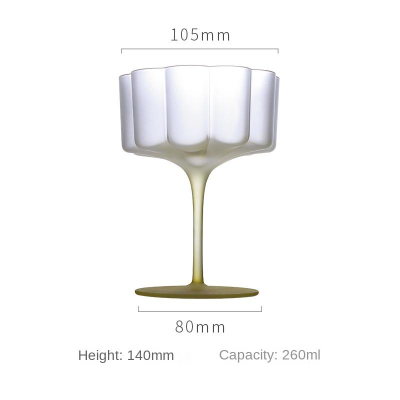 Colorful Frosted Glass Cocktail Mug Masked Candy Goblet Home Petal Lace Macaron Ice Cream Cup Holiday Party Barware