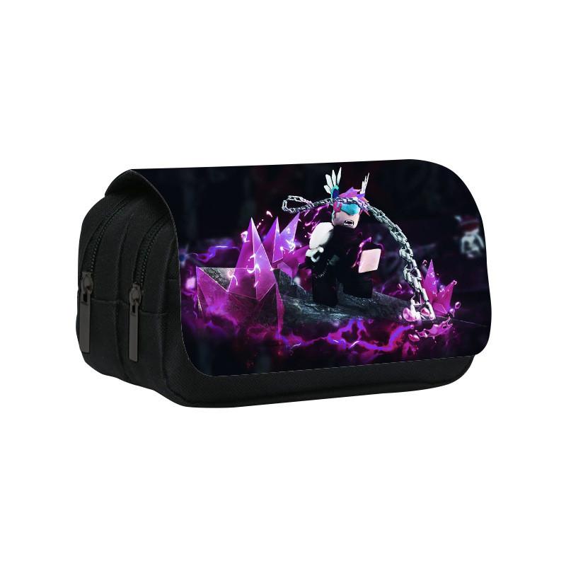 Roblox Cartoon Pen Pouch With Double Layer Design And Nylon Material For Kids