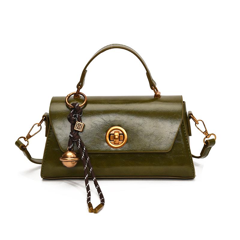 

Модная ретро-сумка 2024 года: Женская повседневная сумка кроссбоди, простая ручная, на одно плечо, маленькая квадратная сумка для осени/зимы No Pendant зелёный