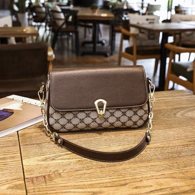 Summer Popular Small Bags for Women New Trendy Niche Printed Small Square Bag Lock Textured One Shoulder Crossbody Bag