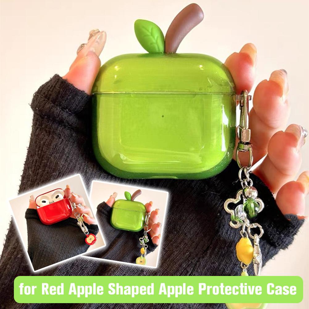 Für Baumast Rote Apfelform Kopfhörerhülle Für Airpods Pro 2/4 Stoßfest Weiches Silikon Transparentes Hülle Cover Für Airpods 4
