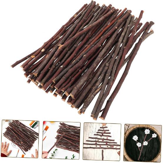 COHEALI 50pcs Natural Wooden Log Branches & Sticks for Decoration