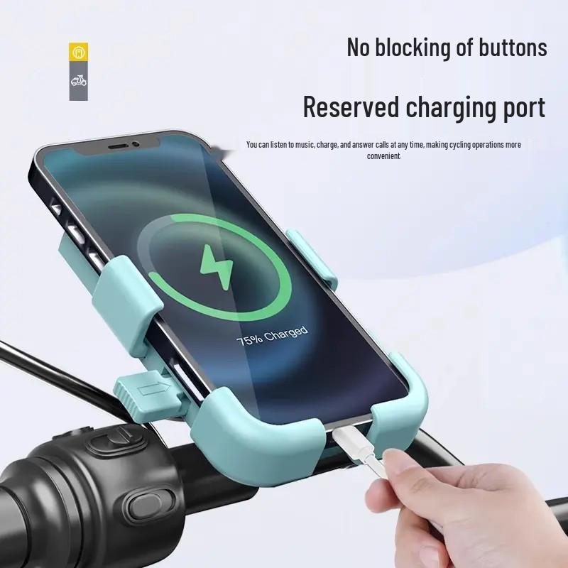 Electric Battery-Powered Shockproof Waterproof Phone Holder for Motorcycle & Bicycle Navigation