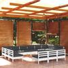 VidaXL Solid Pine Wood Garden Lounge Set 13 Pcs with Cushions Patio Furniture Outdoor Furniture Garden Furniture 3097236