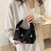 Portable Solid Color Chinese Style Handbag Zipper Fashion Cheongsam Bag PU Leather Retro Butterfly Crossbody Bag Women