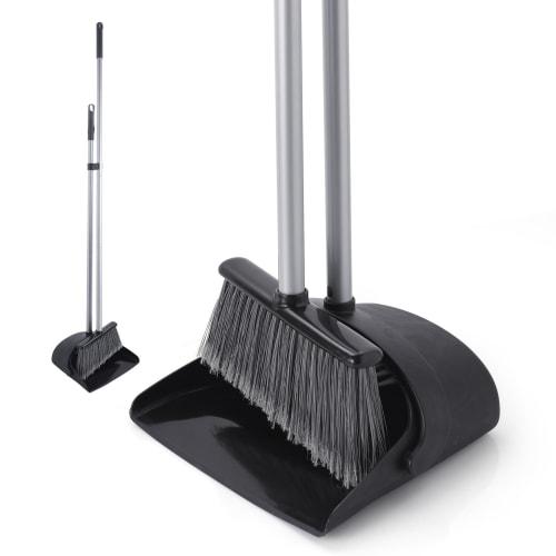Eyliden. Freestanding Broom and Dustpan Cleaning Set, Convenient Storage, Long Handle with Adjustable Length, 94cm-135cm, Ideal for Indoor Use, Entryw