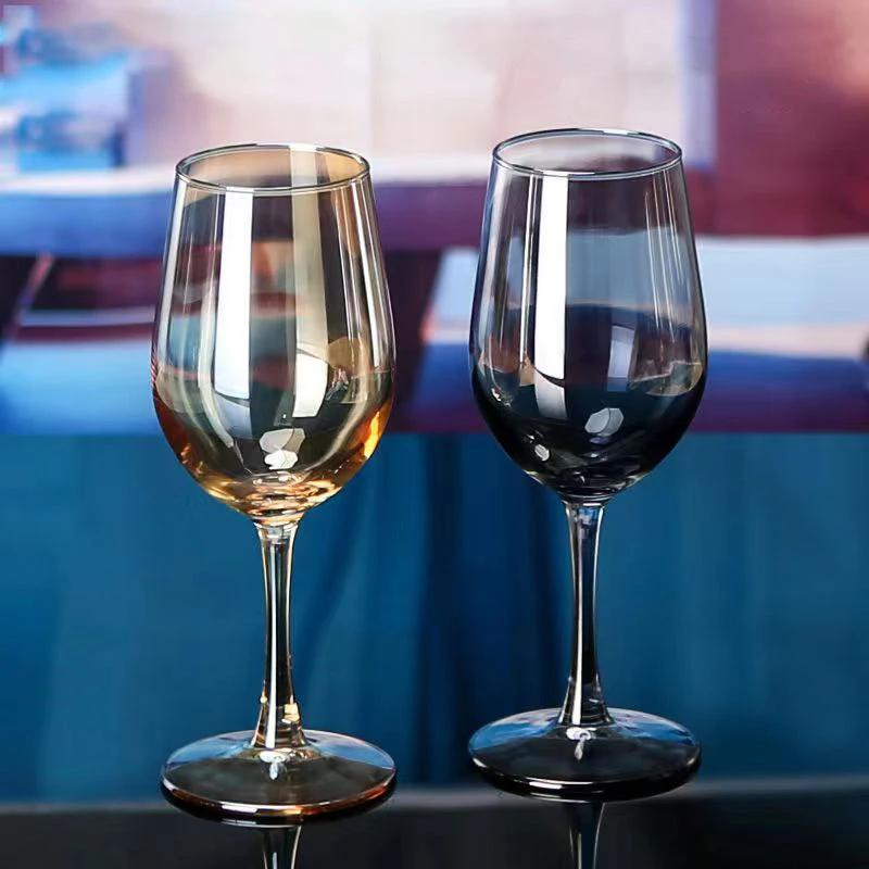 Wholesale Amber Glass Wine Cup Party Cups Glasses for Champagne Flutes Original Cocktail Glasses Set Wineglass Spirit Goblet Bar