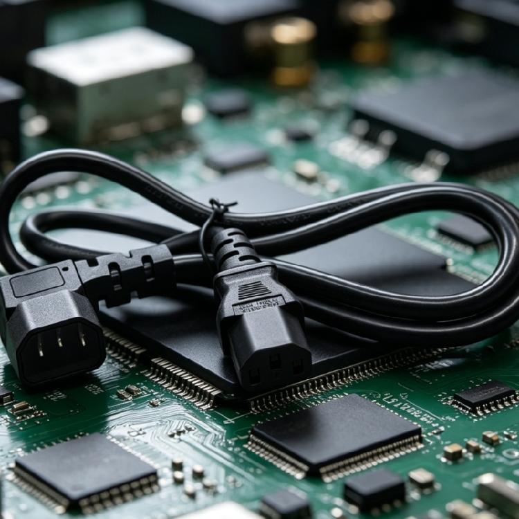 Hochleistungs-C14-zu-C13-Winkel-Netzkabel mit 3 Pins für Datenschränke und IT-Ausrüstung