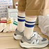 Herbst/Winter 5 Paar Unisex Mittelhohe Socken | Color-Block Gestreifte Socken