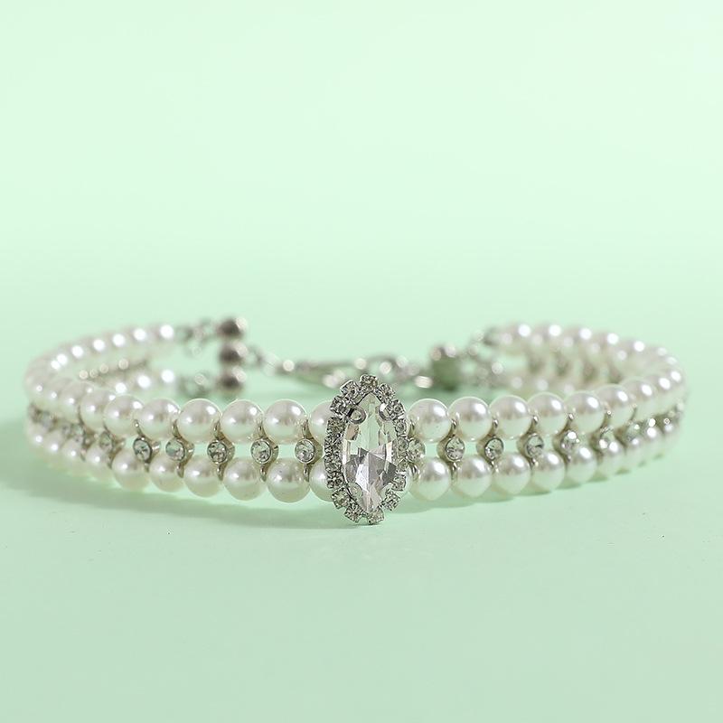 Luxusní kočičí štěně perlový náhrdelník kamínkový obojek pro kočky malé psy Ragdoll kočka Sphynx náhrdelníky doplňky pro mazlíčky collier chat