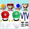 Sombrero de Sol Octogonal Oficial de Personaje Mario para Adulto, Gorra de Béisbol y Set de Accesorios