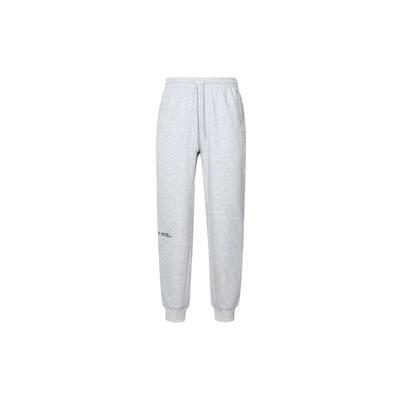 Solid Color Mid Waist Loose Fit Cuffed Knit Sports Pants Men Bottoms Gray 952337305-1