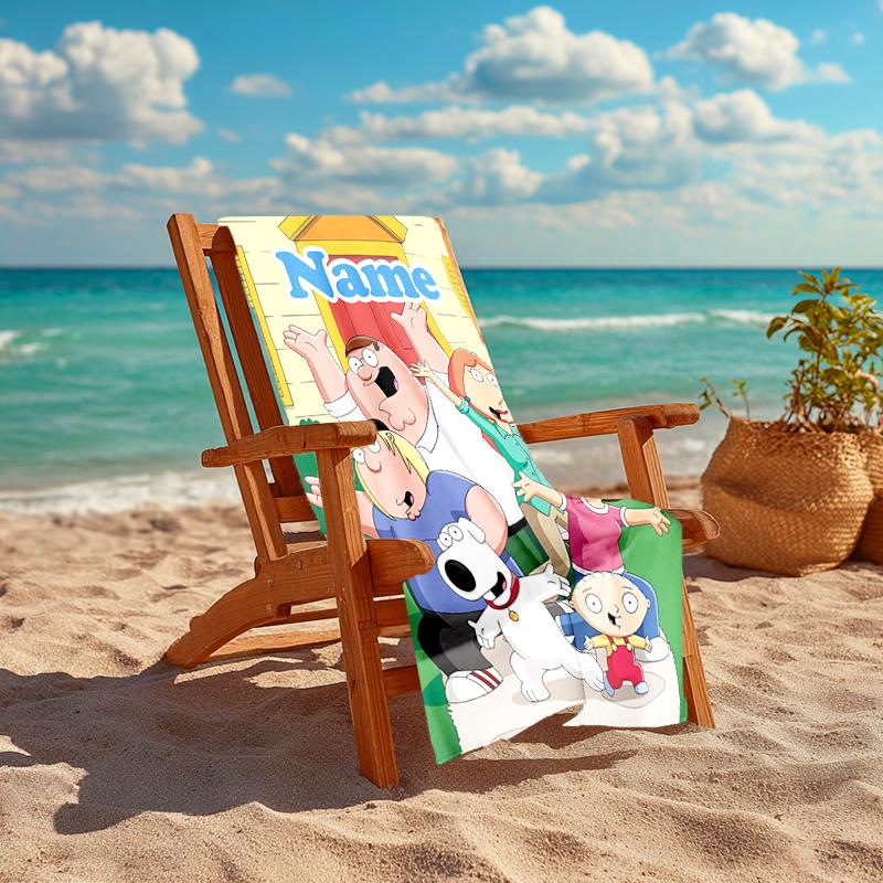 Personalized Customized Proof Beach Towel with Family Guy  Pattern - Soft, Absorbent, Quick-drying, Perfect Swimming, Camping&bathing