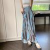 Damen High-Waist Retro Batik Midi-Rock - Frühling/Sommer A-Linie mit Nische Big Swing Design