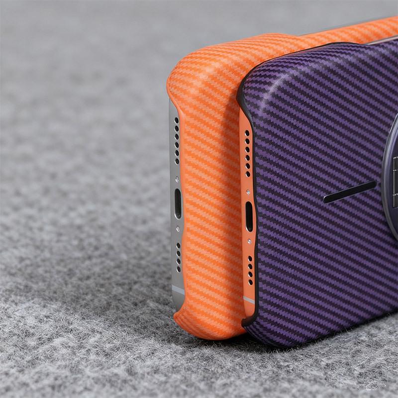 OnePlus 15T/ACE6 Magnetic Carbon Fiber Texture Phone Case with 1+Turbo6 Bracket