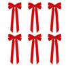 6Pcs Velvet Ribbon Bow Tie Christmas Tree Decorations Xmas Ornaments for Home Party Garland Festive Holiday Decor Indoor Outdoor Use