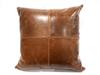 NOORA 100% Lambskin Tan Leather Square Shape Pillow Cover For Couch, Designer Home Decor Cushion Cover