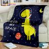 HD Cute Dino Cartoon 3D Dinosaur Space Children Blanket,soft Throw Blanket for Home Bedroom Bed Sofa Picnic Office Cover Blanket