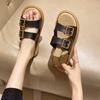 Summer New Women's Slippers Buckle Design Thick-soled Women's Slippers Wear Fashionable Versatile Soft Sole- .CM Beach Women's Shoes