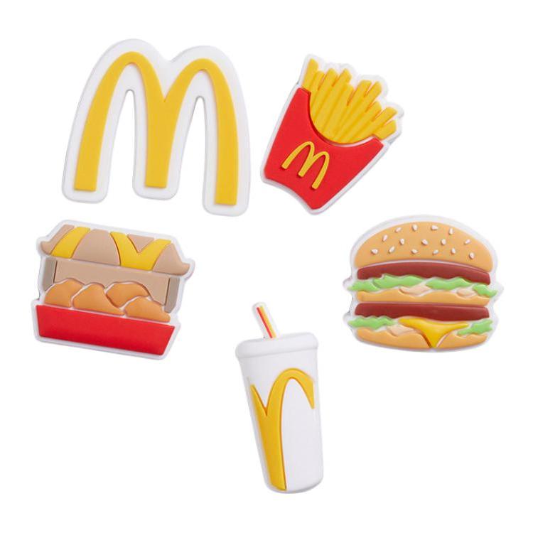Crocs Hamburger French Fries PVC Shoe Accessories Unisex Shoe Accessories Multicolor 10012633