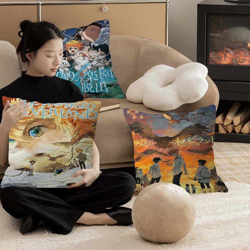 Cartoon The Promised Neverland Pillow Cover Sofa Cushion Cover Home Room Decoration Children Gift