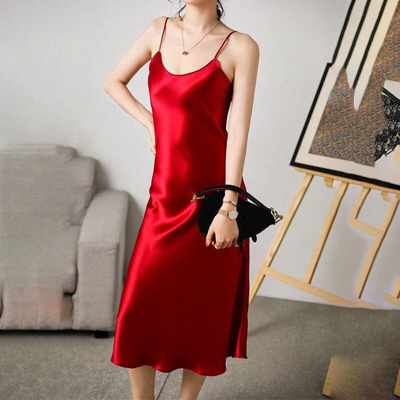 black spaghetti strap slip dress