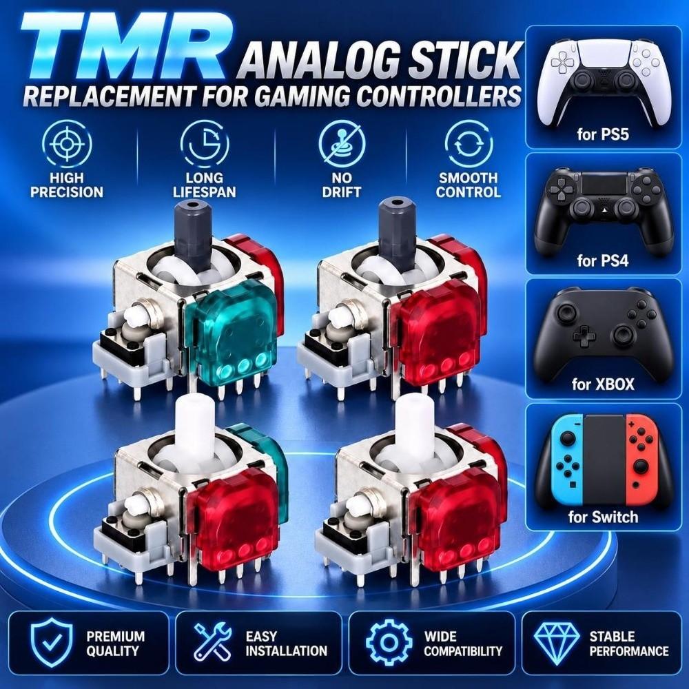 3D Analog TMR Electromagnetic Joystick for PS5/PS4/XBOX/Switch Game Controller