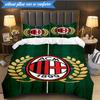 Set Biancheria da Letto Morbido Stampato AC Milan 3 Pezzi, Include 1 Copripiumino e 2 Federe Perfetto per Camera da Letto, Dormitorio, Regalo per Fan