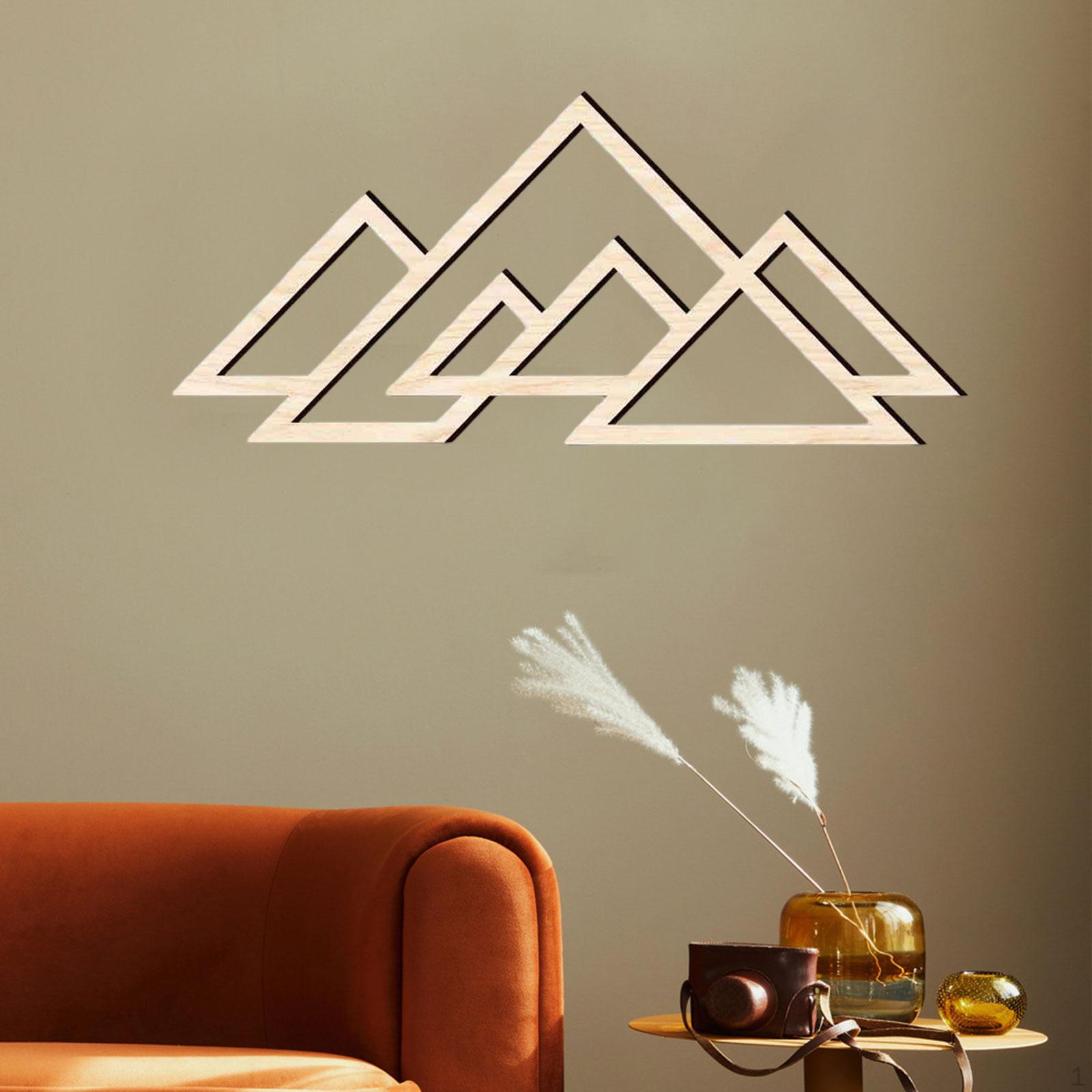 

3D Mountain Wall Decor Removable Hanging for Background Bedroom Office Bathroom Home maple grain