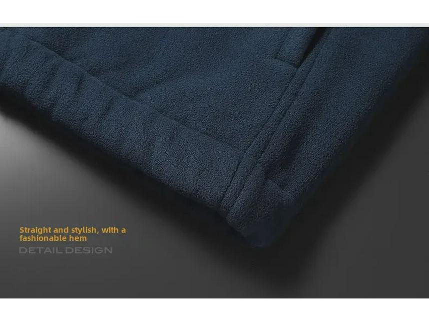 Men's Thickened Polar Fleece Stand Collar Cardigan Jacket