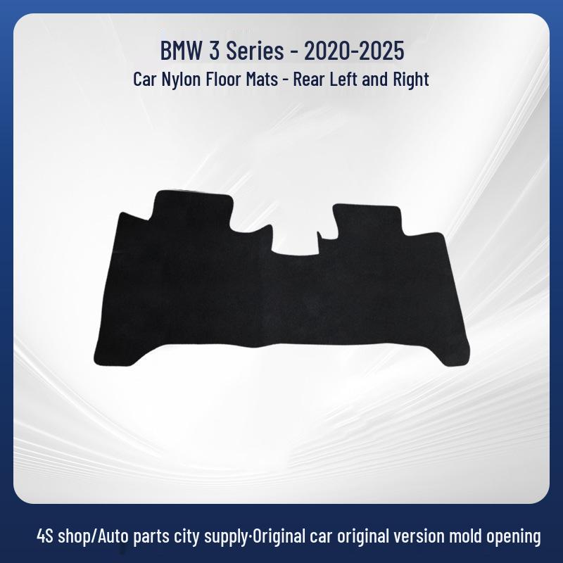 Black Nylon Car Floor Mats - Durable, Wear-Resistant, and Comfortable for BMW 3 Series (2020-2025)