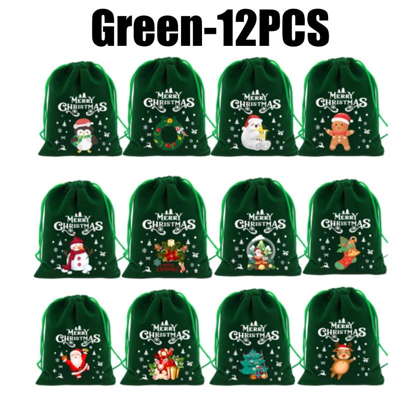 Christmas Velvet Drawstring Bag Candy Gift Pouch for Party Favors Holiday Decorations Christmas Tree Fillers Home New Year