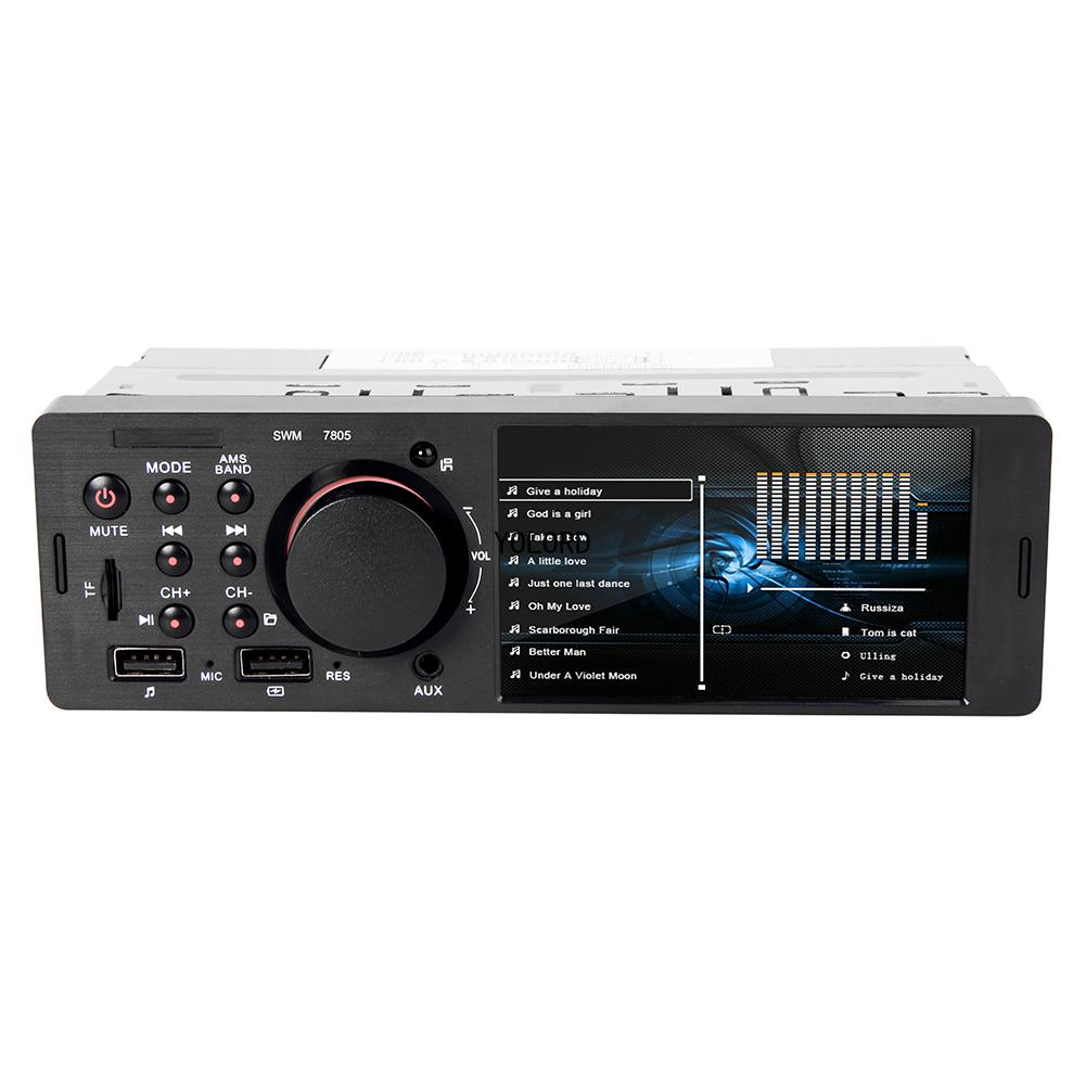 Autoradio 1 DIN 4 Pollici Pulsante Luce Colorata Bluetooth Musica Vivavoce Lettore MP5 TF USB Ricarica Telecomando Audio ISO
