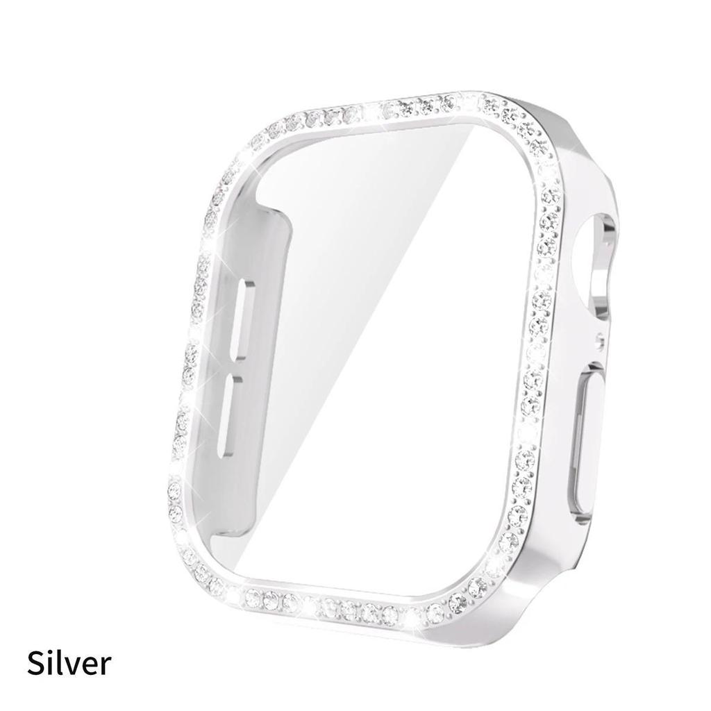 Bling Glass+Cover For Apple Watch 10 42mm 46mm Diamond Hard PC bumper+Screen Protector Case Iwatch Series 10 Accessories