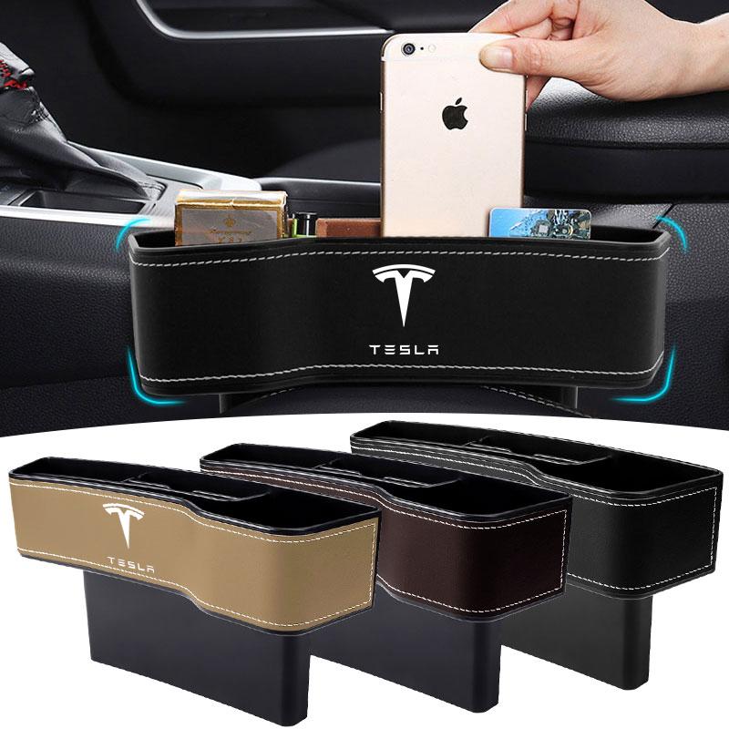 2 Stück Auto Sitz Organizer Sitzritzen Aufbewahrungsbox Multifunktionswaren Für Tesla Model 3 Model X S 2016-2020 Aufkleber TM3 TMX TMS Aufkleber