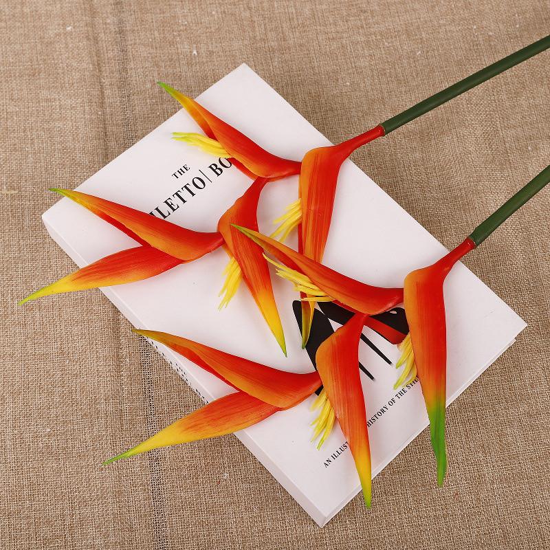 75cm Long Artificial Crane Orchid Fire Crane Heavenly Bird Silicone Fake Flower Wedding Photography Decoration Peacock Simulation Flower