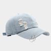 Baumwoll-Eisenring-Baseballkappe Kreative Sonnenhut-Kappe Vielseitige zerrissene Denim-Baseballkappe Herren