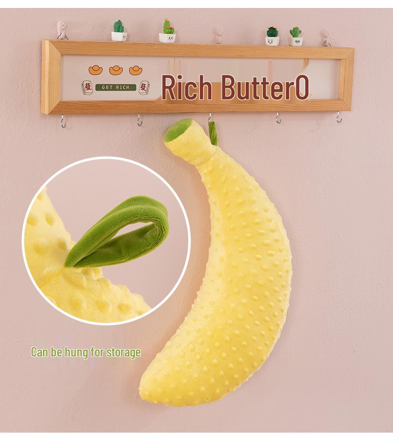 Oreiller en Peluche Banane Ultra Doux - Velours Côté Dormeur & Dossier Jouet en Peluche