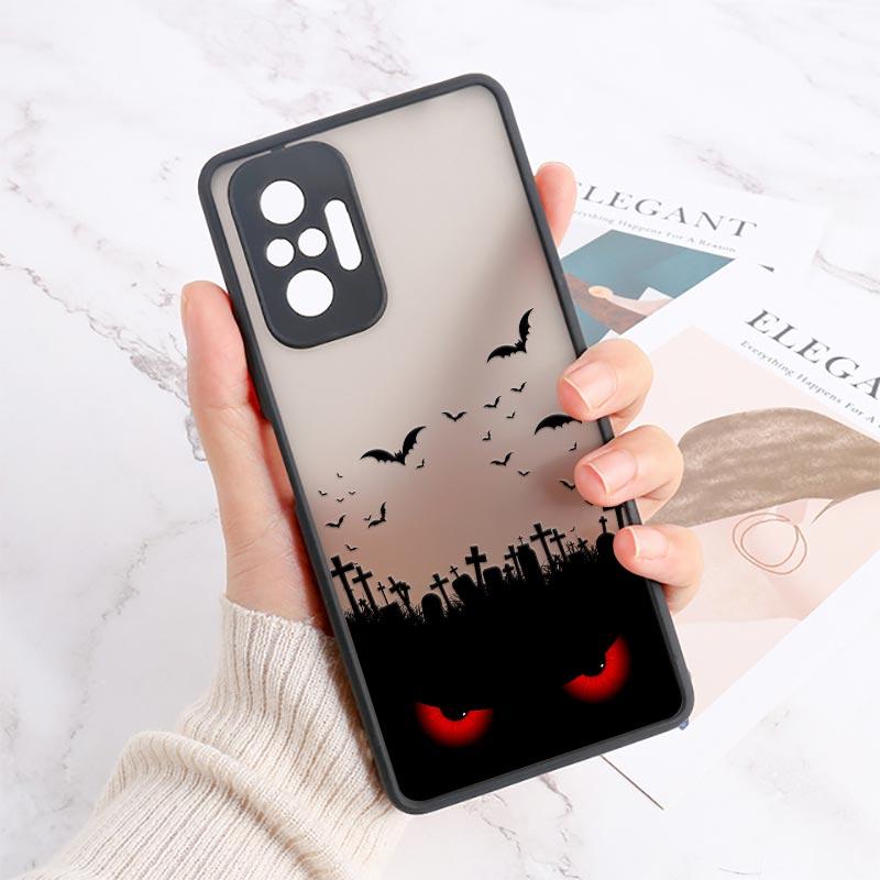 Halloween Scary Ghost Phone Case For Xiaomi Redmi 10C 9T 9A 9C Note 8 9 10 11 12 Pro Plus 5G 9S 12S 8Pro Funda Matte Clear Cover